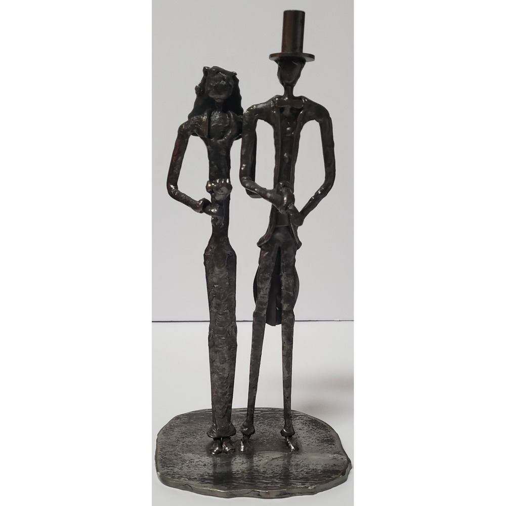 John McPhail Wedding Sculpture Scotland Metal Bride & Groom Top Hat Veil Flowers